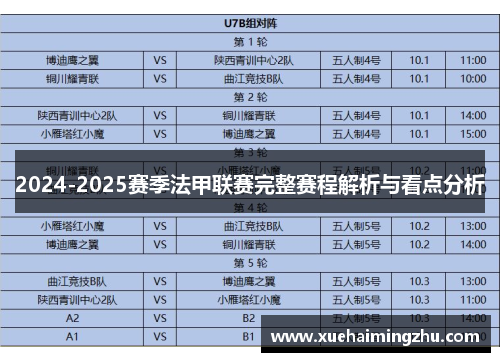 2024-2025赛季法甲联赛完整赛程解析与看点分析